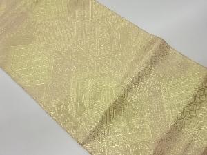 リサイクル　佐賀錦変わり亀甲に菱模様織出し全通袋帯